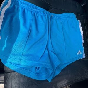 Bright blue Adidas shorts